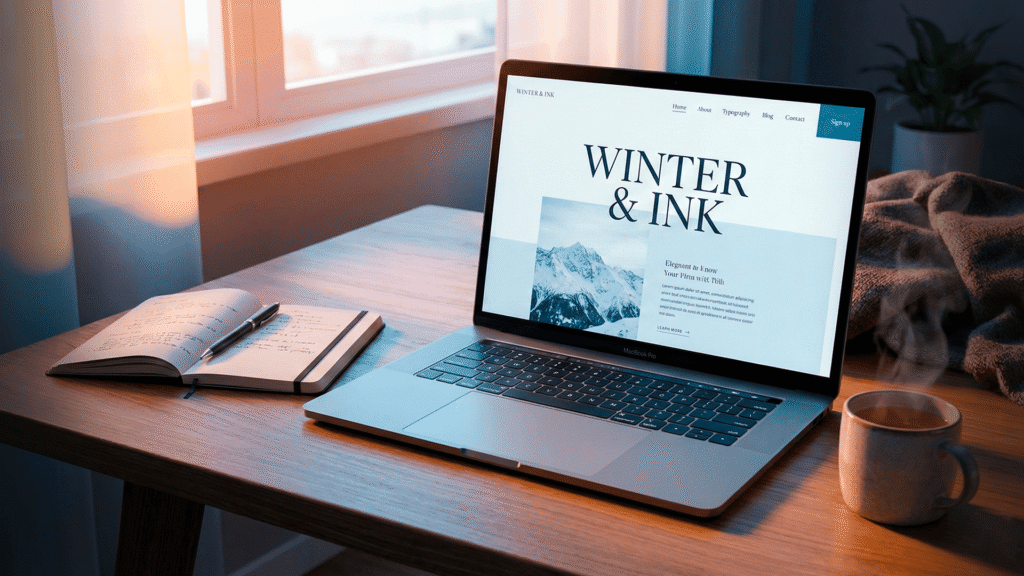 Aplicação prática dos conceitos de Design Olímpico em um site moderno focado no mercado internacional.