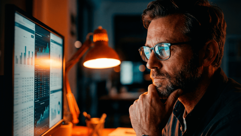 Profissional decidindo entre usar ChatGPT, Gemini ou Claude para otimizar o trabalho.