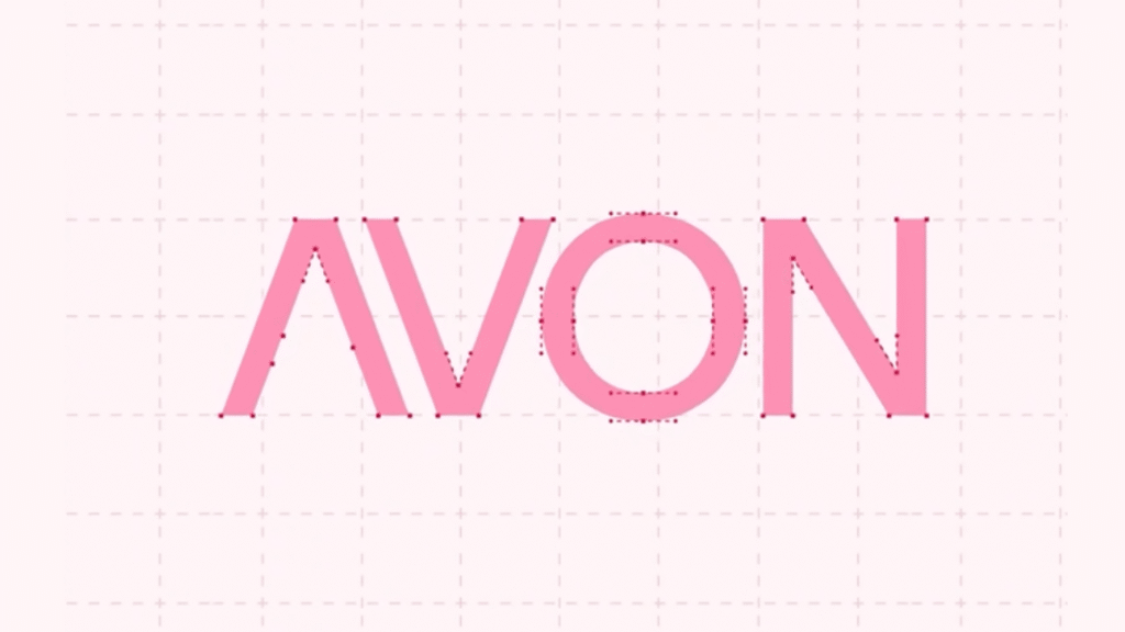 Visual mostrando alguns detalhes do grid para a nova marca da Avon geométrica.