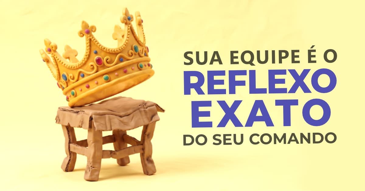 Ilustração digital em estilo 3D Clay (massinha de modelar) mostrando uma coroa de rei dourada e pesada equilibrada de forma precária em cima de um banquinho de papelão amassado, simbolizando a fragilidade do poder baseado apenas na hierarquia corporativa.