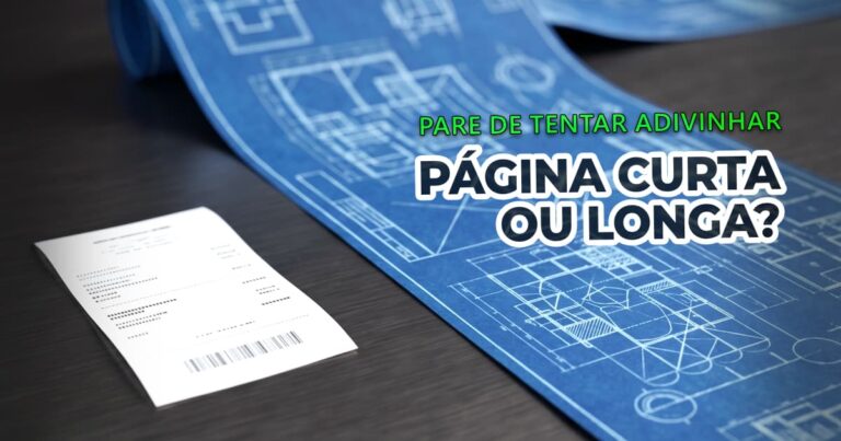Fotografia conceitual de estúdio mostrando um pequeno recibo simples de papel ao lado de uma planta baixa arquitetônica longa e extremamente detalhada, simbolizando a diferença de profundidade exigida para serviços de preços diferentes.